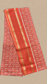 Red Warli Pattern Viscose Dola Silk Saree